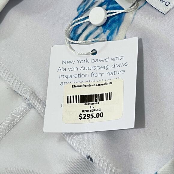 NWT Ala Von Auersperg Elaine Stretch Knit Flare Pants In Love Birds Size L $295 - Picture 5 of 7